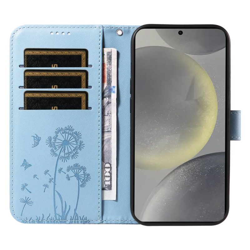 Läderfodral Samsung Galaxy S25 5g Telefonfodral Maskrosrem