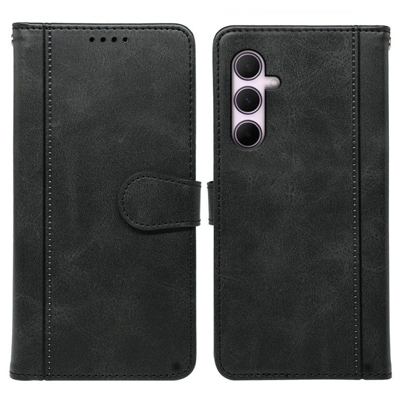 Läderfodral Samsung Galaxy S25 5g Telefonfodral Mocka Effektdesign