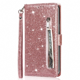 Läderfodral Samsung Galaxy S25 5g Telefonfodral Myntbörs Med Paljett