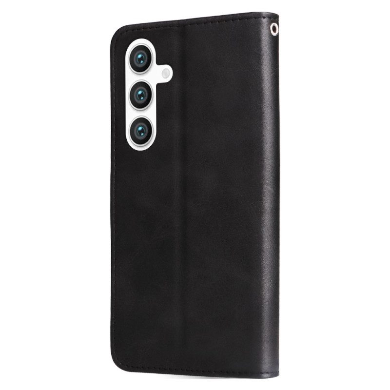 Läderfodral Samsung Galaxy S25 5g Telefonfodral Plånbok Med Dragkedja