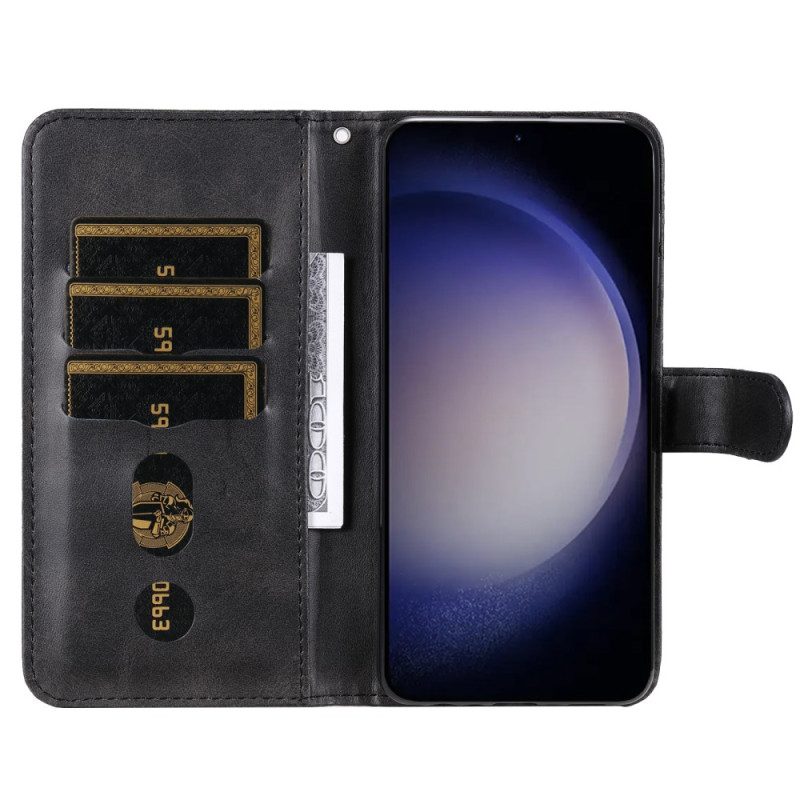Läderfodral Samsung Galaxy S25 5g Telefonfodral Plånbok Med Dragkedja