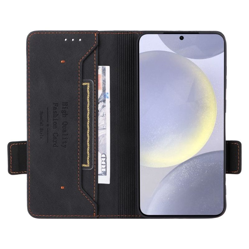 Läderfodral Samsung Galaxy S25 5g Telefonfodral Retro Mockaeffekt