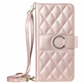 Läderfodral Samsung Galaxy S25 5g Telefonfodral Rund Ring Och Remmar