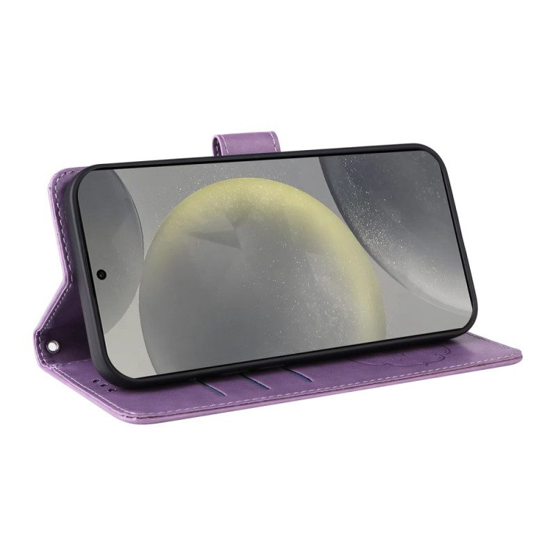 Läderfodral Samsung Galaxy S25 5g Telefonfodral Små Blommor