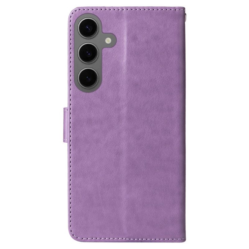 Läderfodral Samsung Galaxy S25 5g Telefonfodral Små Blommor