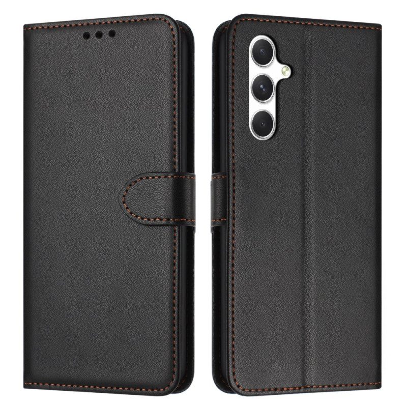 Läderfodral Samsung Galaxy S25 Fe Telefonfodral Enfärgat Konstläder