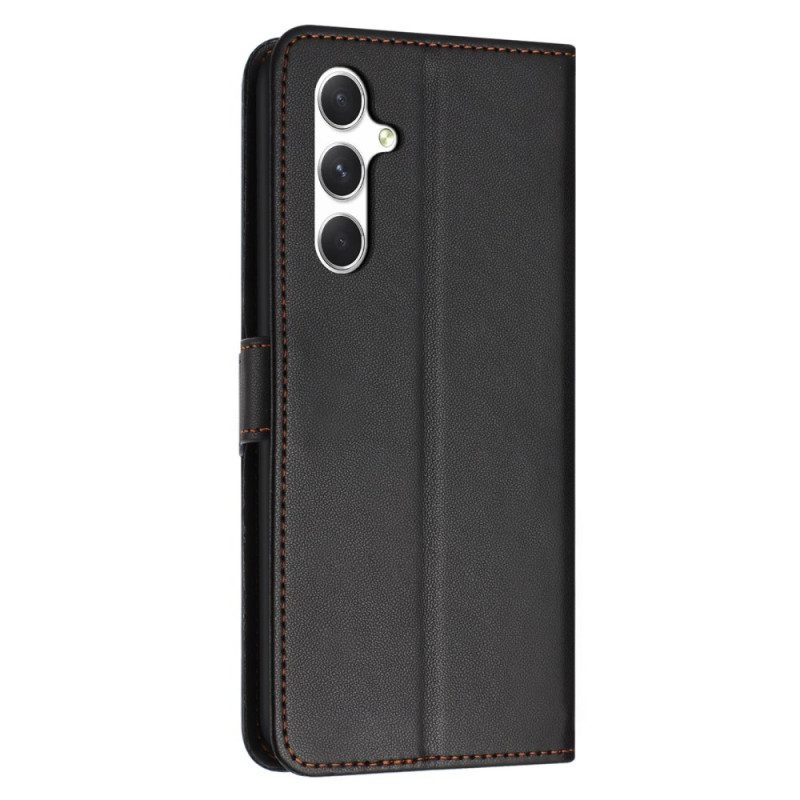 Läderfodral Samsung Galaxy S25 Fe Telefonfodral Enfärgat Konstläder