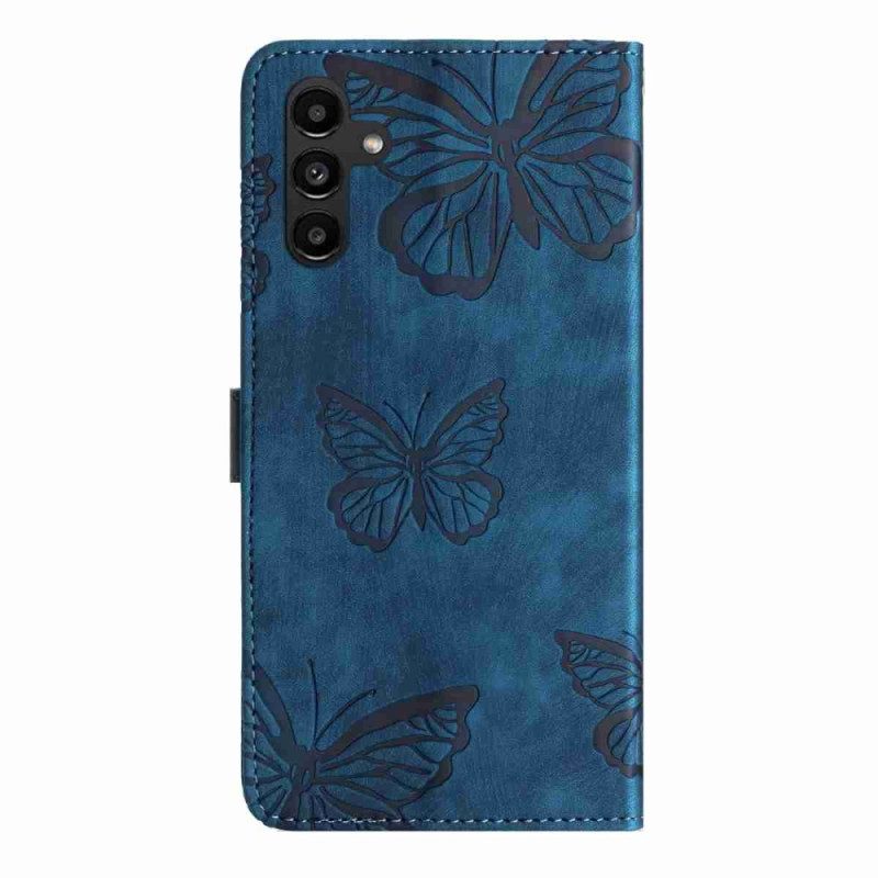Läderfodral Samsung Galaxy S25 Fe Telefonfodral Fjärilsmockeffekt