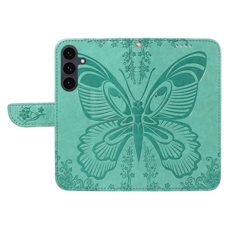 Läderfodral Samsung Galaxy S25 Fe Telefonfodral Grafisk Fjäril
