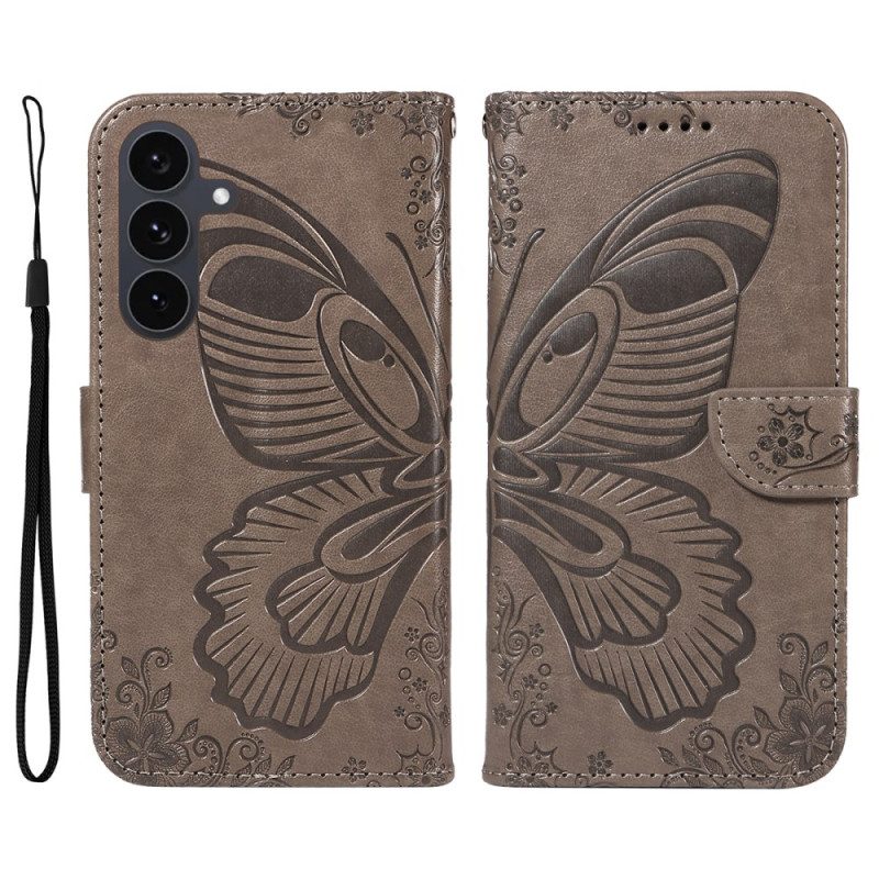 Läderfodral Samsung Galaxy S25 Fe Telefonfodral Grafisk Fjäril