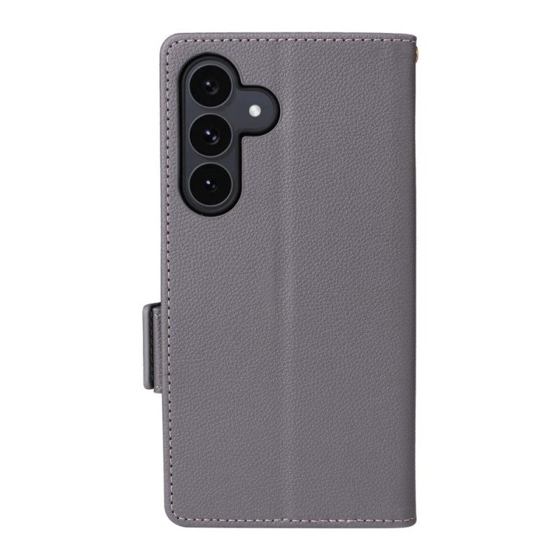 Läderfodral Samsung Galaxy S25 Fe Telefonfodral Klassisk Plånbok Med Rem