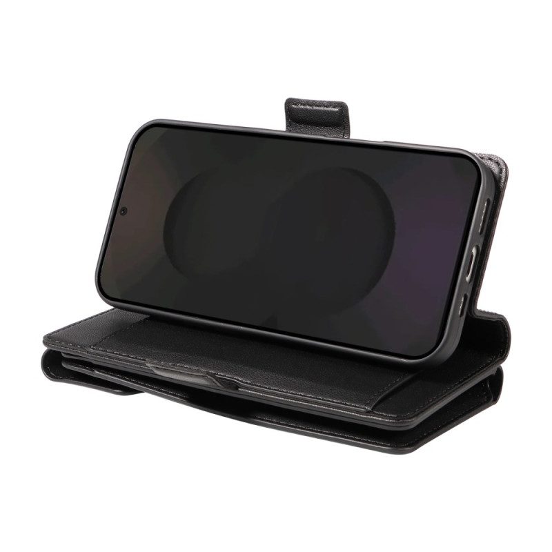 Läderfodral Samsung Galaxy S25 Fe Telefonfodral Korthållare Och Handledsrem