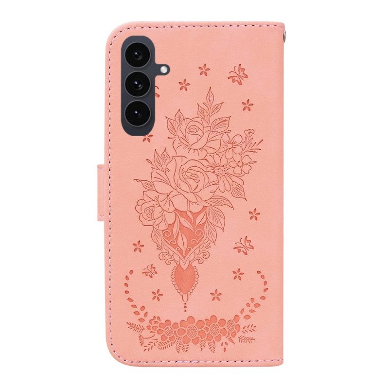 Läderfodral Samsung Galaxy S25 Fe Telefonfodral Rosmönster