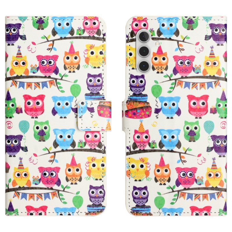 Läderfodral Samsung Galaxy S25 Fe Telefonfodral Ugglornas Stam
