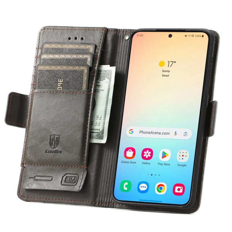 Läderfodral Samsung Galaxy S25 Plus 5g Telefonfodral Caseneo Rfid-plånbok