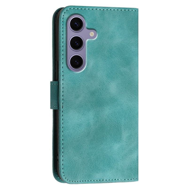 Läderfodral Samsung Galaxy S25 Plus 5g Telefonfodral Geometrisk Rem