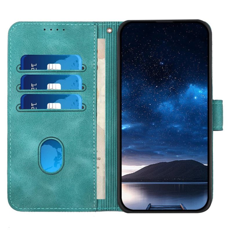 Läderfodral Samsung Galaxy S25 Plus 5g Telefonfodral Geometrisk Rem