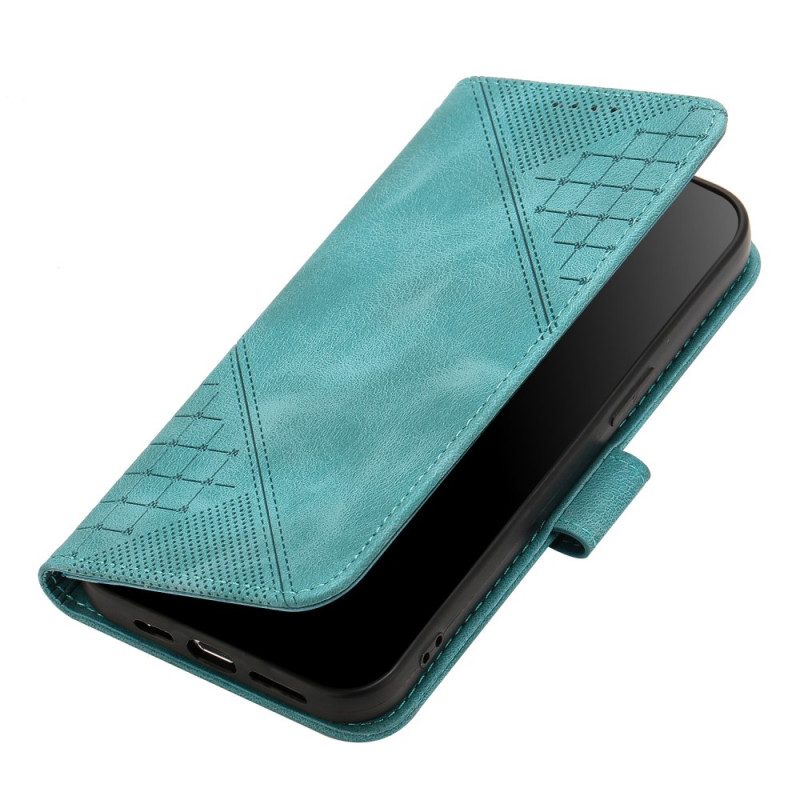 Läderfodral Samsung Galaxy S25 Plus 5g Telefonfodral Geometrisk Rem