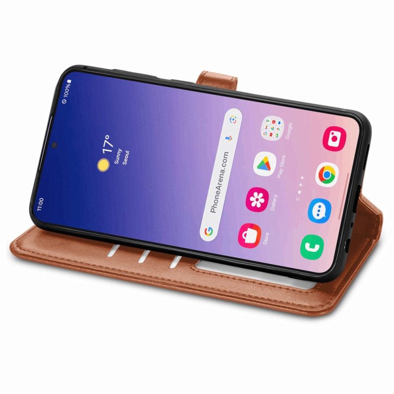 Läderfodral Samsung Galaxy S25 Plus 5g Telefonfodral Knappstängning