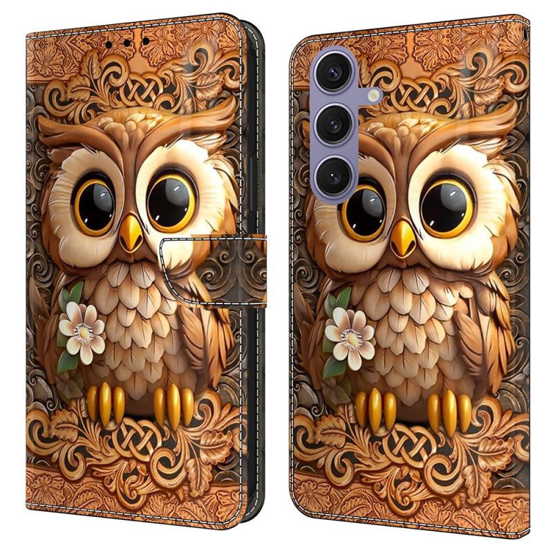 Läderfodral Samsung Galaxy S25 Plus 5g Telefonfodral Lilla Ugglan