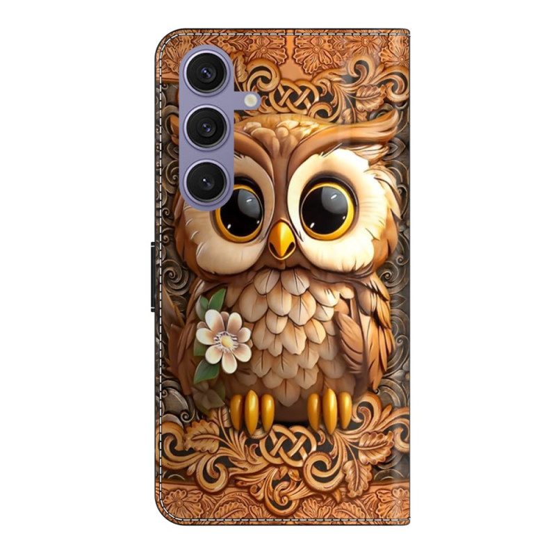 Läderfodral Samsung Galaxy S25 Plus 5g Telefonfodral Lilla Ugglan