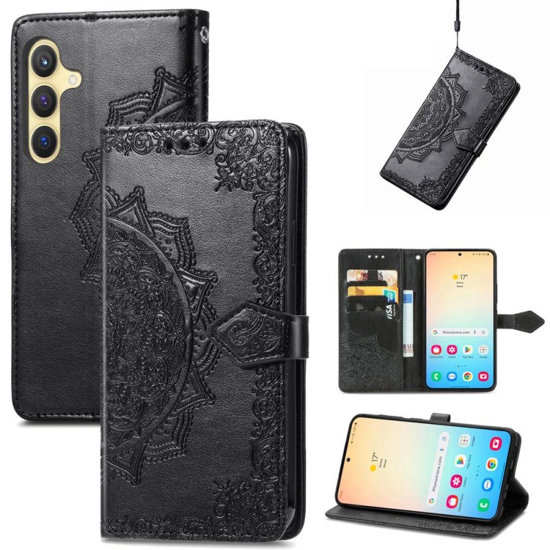 Läderfodral Samsung Galaxy S25 Plus 5g Telefonfodral Mandalabarock