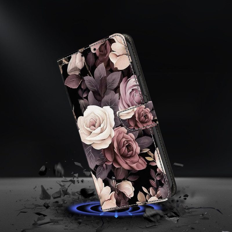 Läderfodral Samsung Galaxy S25 Plus 5g Telefonfodral Rosor