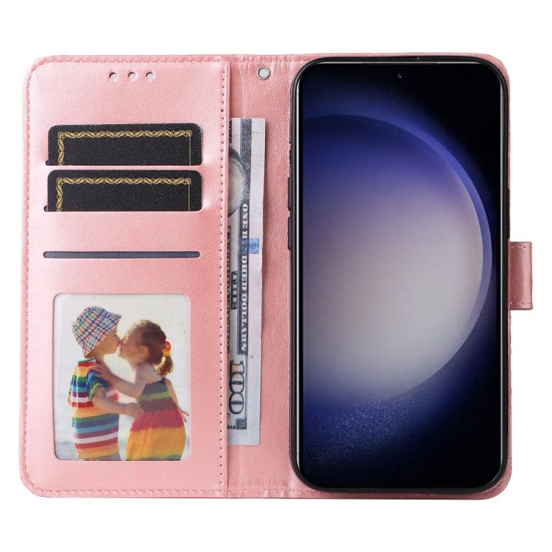 Läderfodral Samsung Galaxy S25 Plus 5g Telefonfodral Solrosmönster