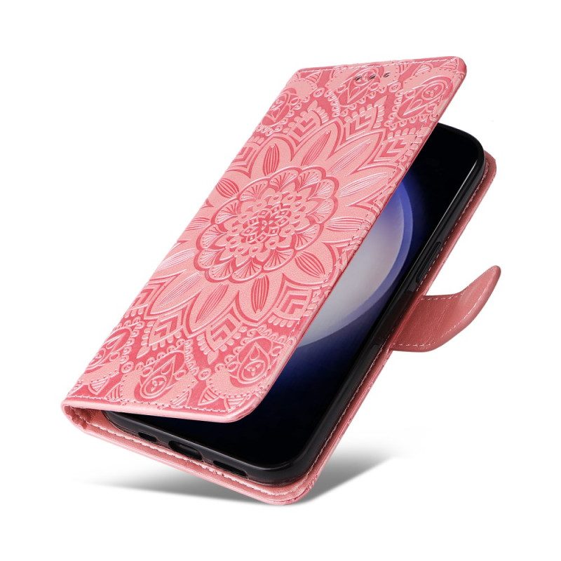 Läderfodral Samsung Galaxy S25 Plus 5g Telefonfodral Solrosmönster