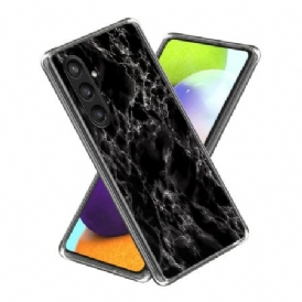 Läderfodral Samsung Galaxy S25 Plus 5g Telefonfodral Svart Marmor