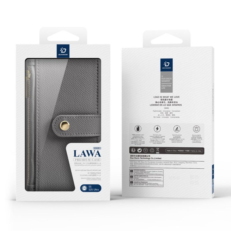 Läderfodral Samsung Galaxy S25 Ultra 5g Telefonfodral Avtagbart Lawa-serien Dux Ducis-fodral