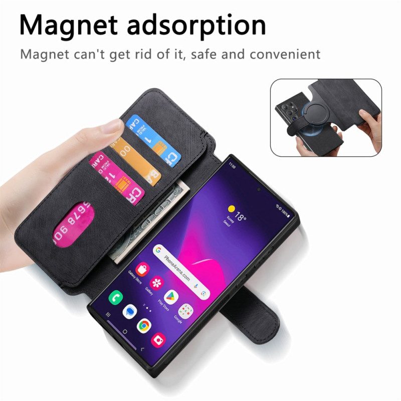 Läderfodral Samsung Galaxy S25 Ultra 5g Telefonfodral Avtagbart Magnetiskt Rfid Caseneo-fodral