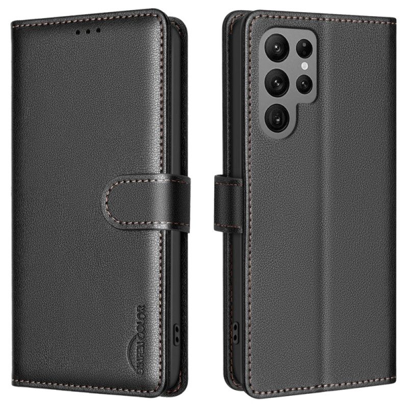 Läderfodral Samsung Galaxy S25 Ultra 5g Telefonfodral Binfen Color Rfid-teknik