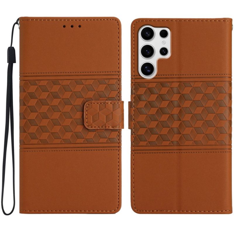 Läderfodral Samsung Galaxy S25 Ultra 5g Telefonfodral Dekorativ Fris