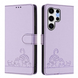 Läderfodral Samsung Galaxy S25 Ultra 5g Telefonfodral Kattmotiv