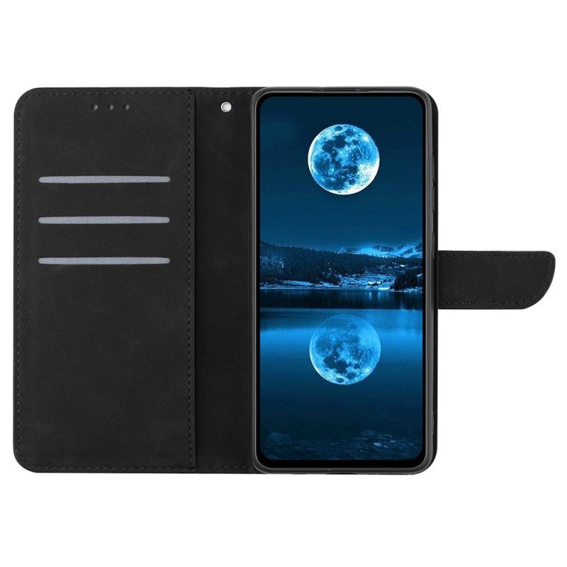 Läderfodral Samsung Galaxy S25 Ultra 5g Telefonfodral Linjer Och Tryck