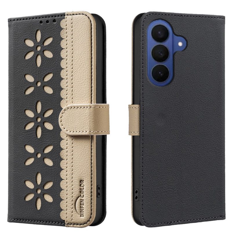 Läderfodral Samsung Galaxy S26 Plus Telefonfodral Blommig Binfen Colo