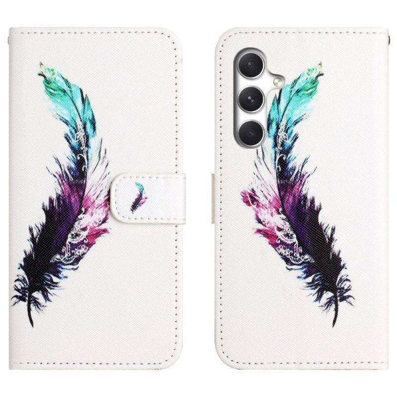 Läderfodral Samsung Galaxy S26 Plus Telefonfodral Fjäder