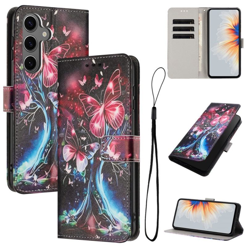 Läderfodral Samsung Galaxy S26 Plus Telefonfodral Fjärilsträd