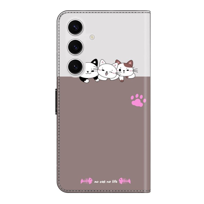 Läderfodral Samsung Galaxy S26 Plus Telefonfodral Grafik Katter