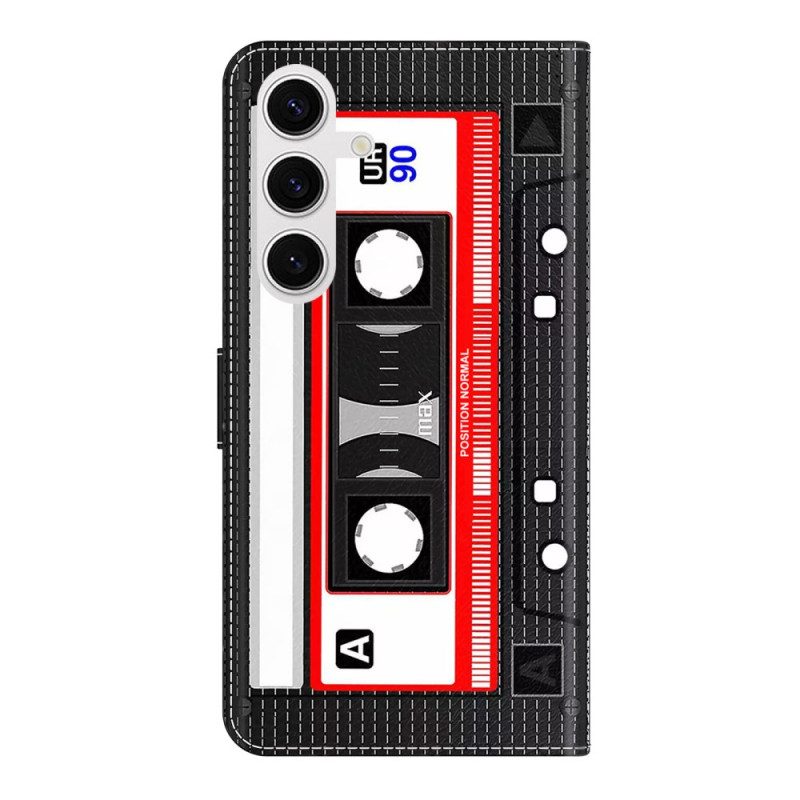 Läderfodral Samsung Galaxy S26 Plus Telefonfodral Kassettbandsmönster