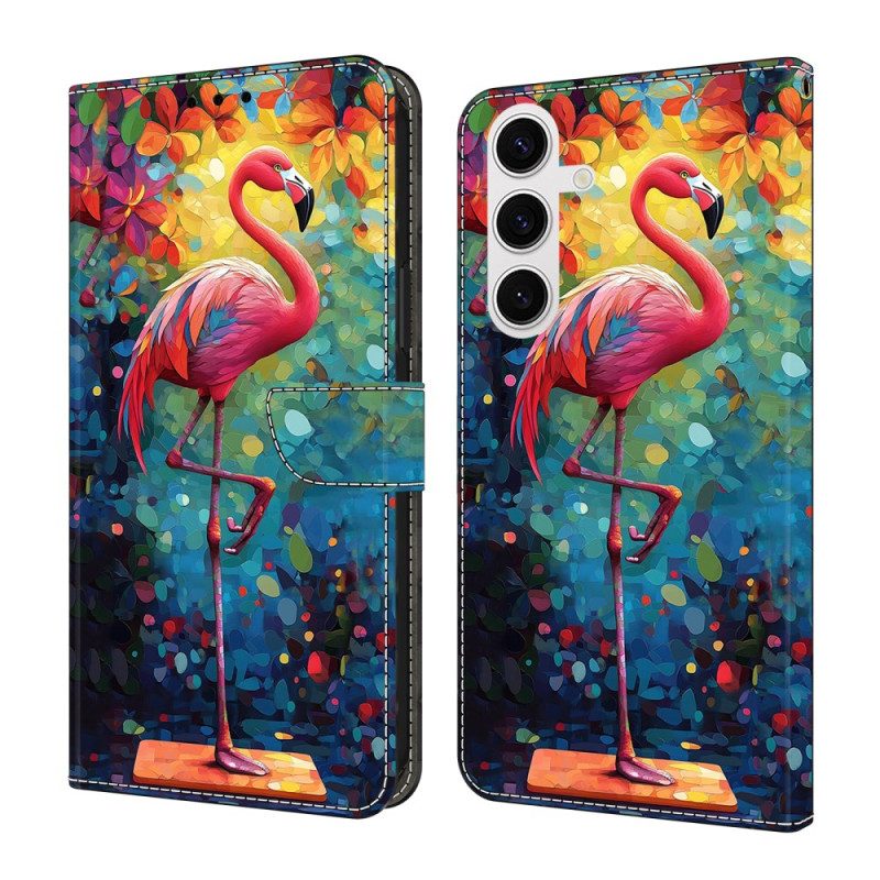 Läderfodral Samsung Galaxy S26 Plus Telefonfodral Konstflamingo