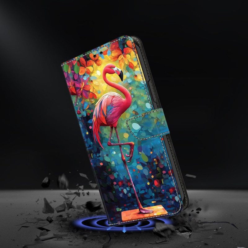 Läderfodral Samsung Galaxy S26 Plus Telefonfodral Konstflamingo
