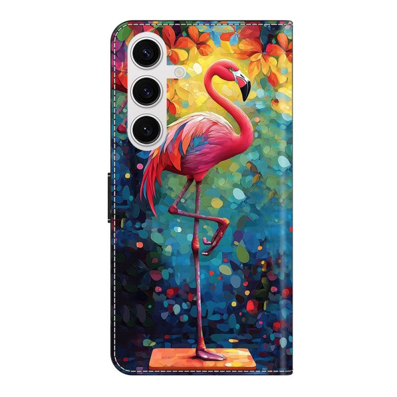 Läderfodral Samsung Galaxy S26 Plus Telefonfodral Konstflamingo