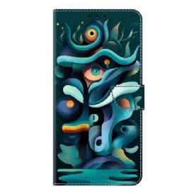 Läderfodral Samsung Galaxy S26 Plus Telefonfodral Ombregrön Graffiti