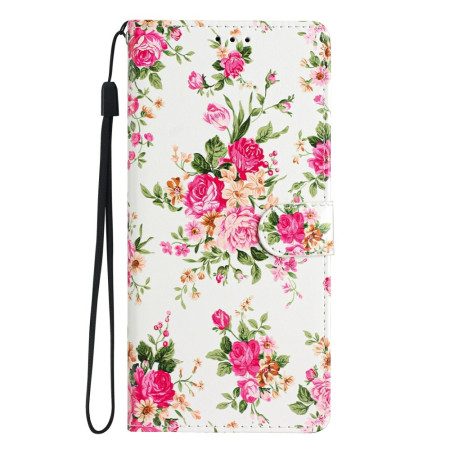 Läderfodral Samsung Galaxy S26 Plus Telefonfodral Röda Blommor