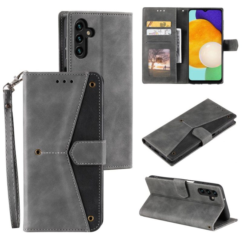 Läderfodral Samsung Galaxy S26 Plus Telefonfodral Tvåfärgat Konstläder