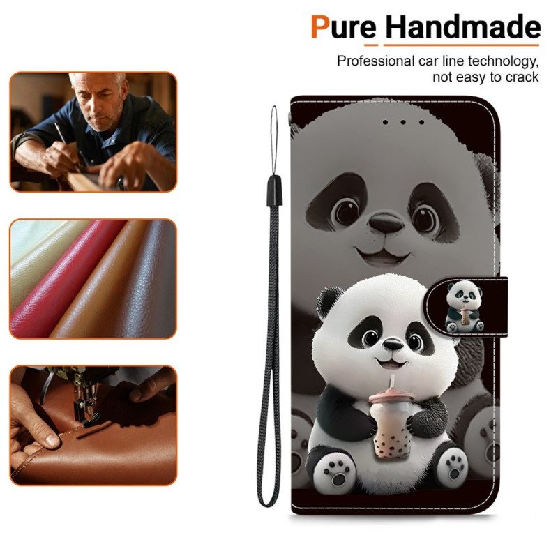 Läderfodral Samsung Galaxy S26 Telefonfodral Liten Panda