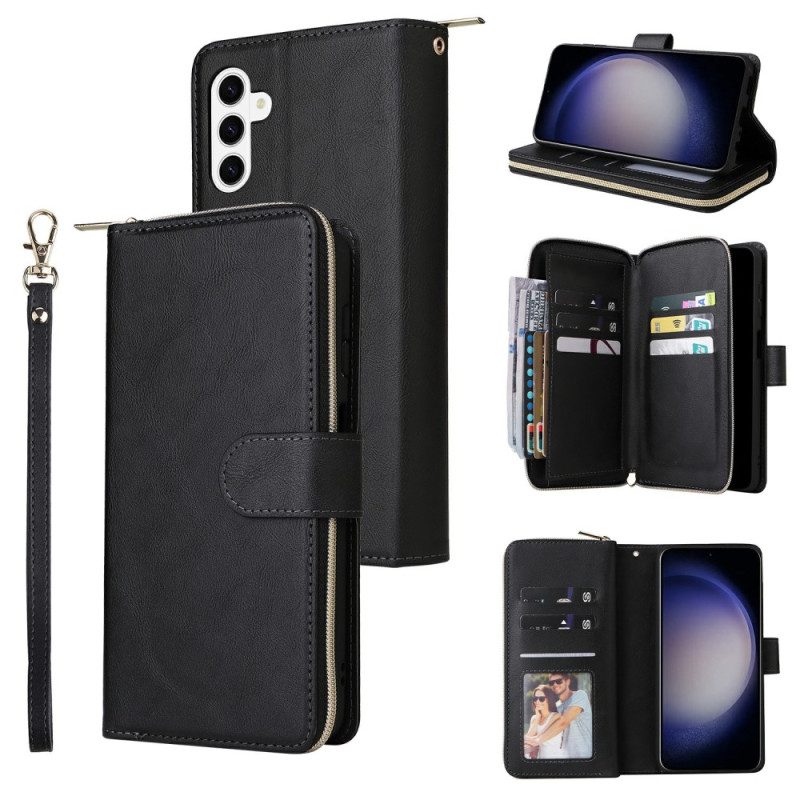 Läderfodral Samsung Galaxy S26 Telefonfodral Plånbok Med Dragkedja