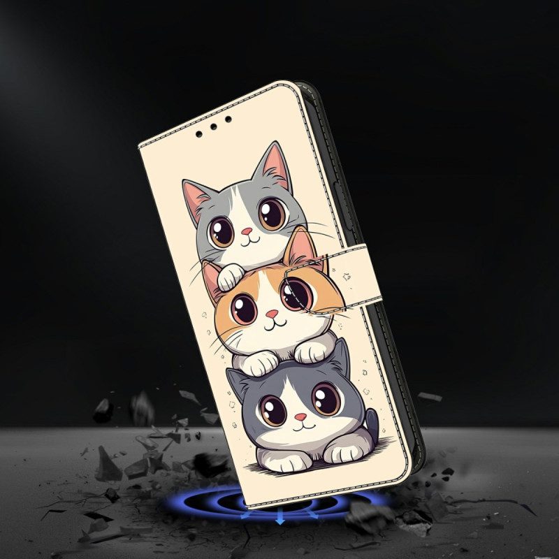 Läderfodral Samsung Galaxy S26 Telefonfodral Staplade Katter